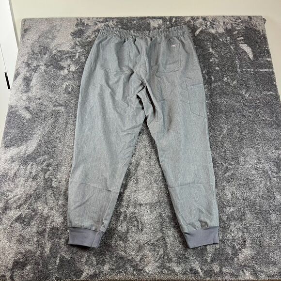 Figs Gray Joggers with Teal Drawstrings - Picture 7 of 9